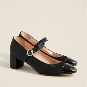 J. Crew Millie Mary Jane Heels in Satin and Leather Size 6 NWT